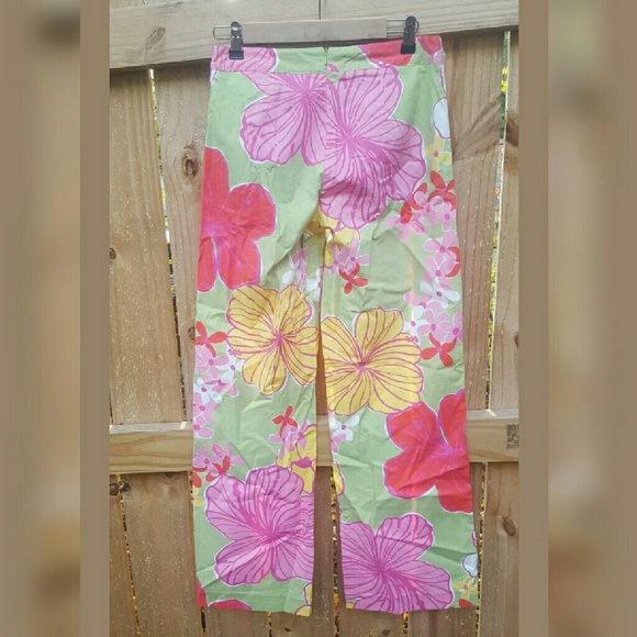 Gorgeous vintage Lilly Pulitzer colorful floral print pants, sz 4 - Picture 2 of 4